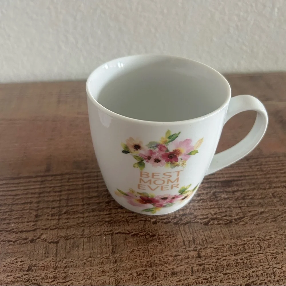 Home Essentials Best Mom Ever Floral Mug and Tin Set - White with Pink Floral